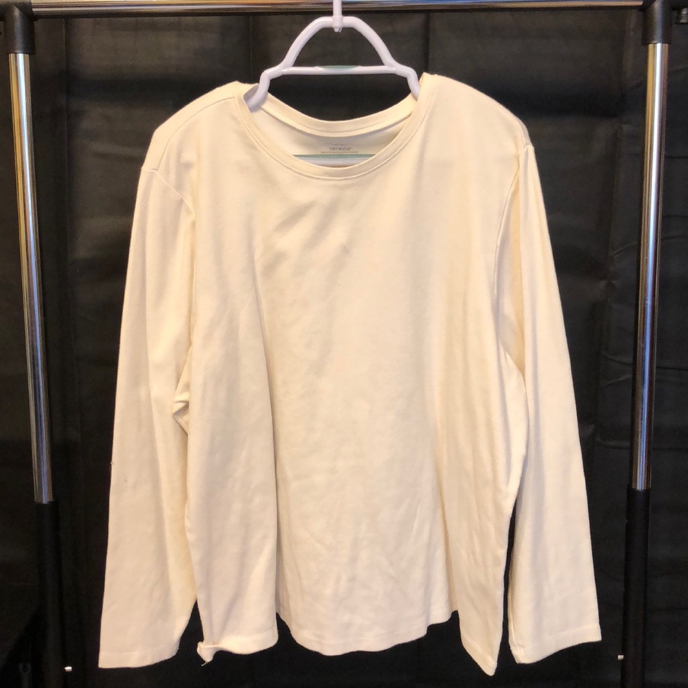 Cream long sleeve top